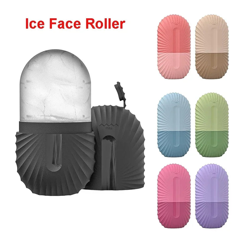 Roller de Gelo para o Rosto - Massageador de Silicone para Redução de Inchaço e Poros