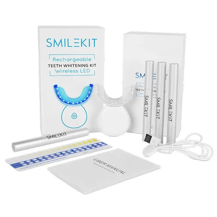 Kit Clareamento Dental 16 LEDs – Gel e Caneta Clareadora para Dentes