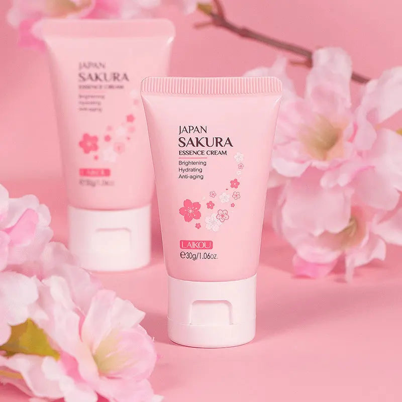 Creme Facial Essência Sakura 30g LAIKOU – Hidratante e Refrescante com Flor de Cerejeira