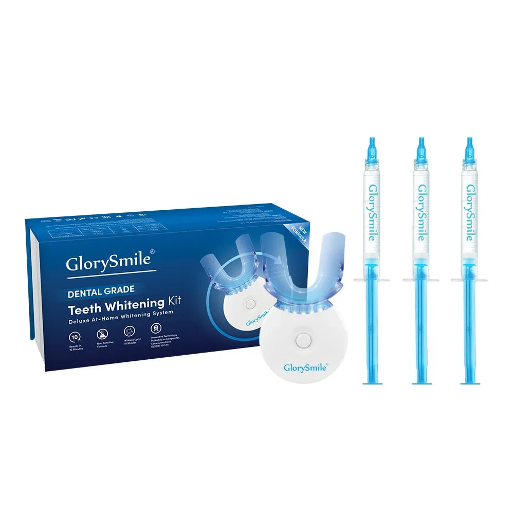 Kit Caseiro de Clareamento Dental - Aparelho, Lâmpada e Gel Clareador