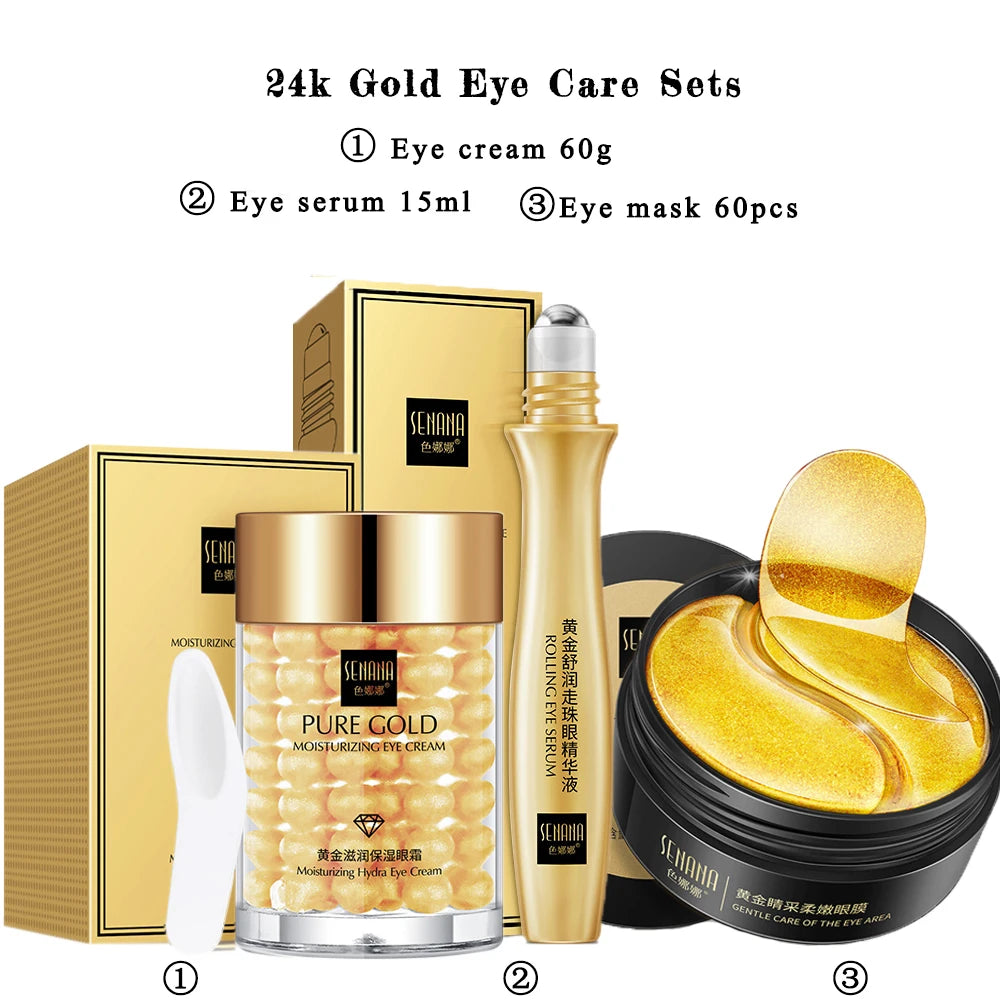 Kit de Cuidados Faciais 24k Gold – Hidratação e Reparação Completa