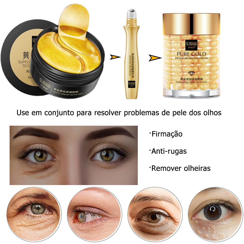 Kit de Cuidados Faciais 24k Gold – Hidratação e Reparação Completa