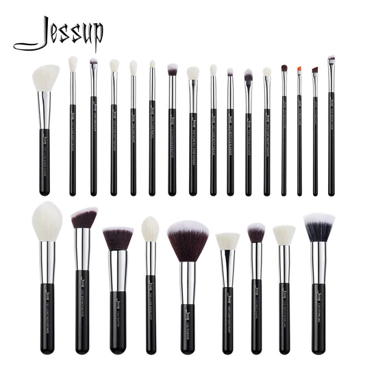 Conjunto de Pincéis Profissionais para Maquiagem Jessup 25 Peças - Para Base, Pó, Contorno, Sombra, Blush e Mais